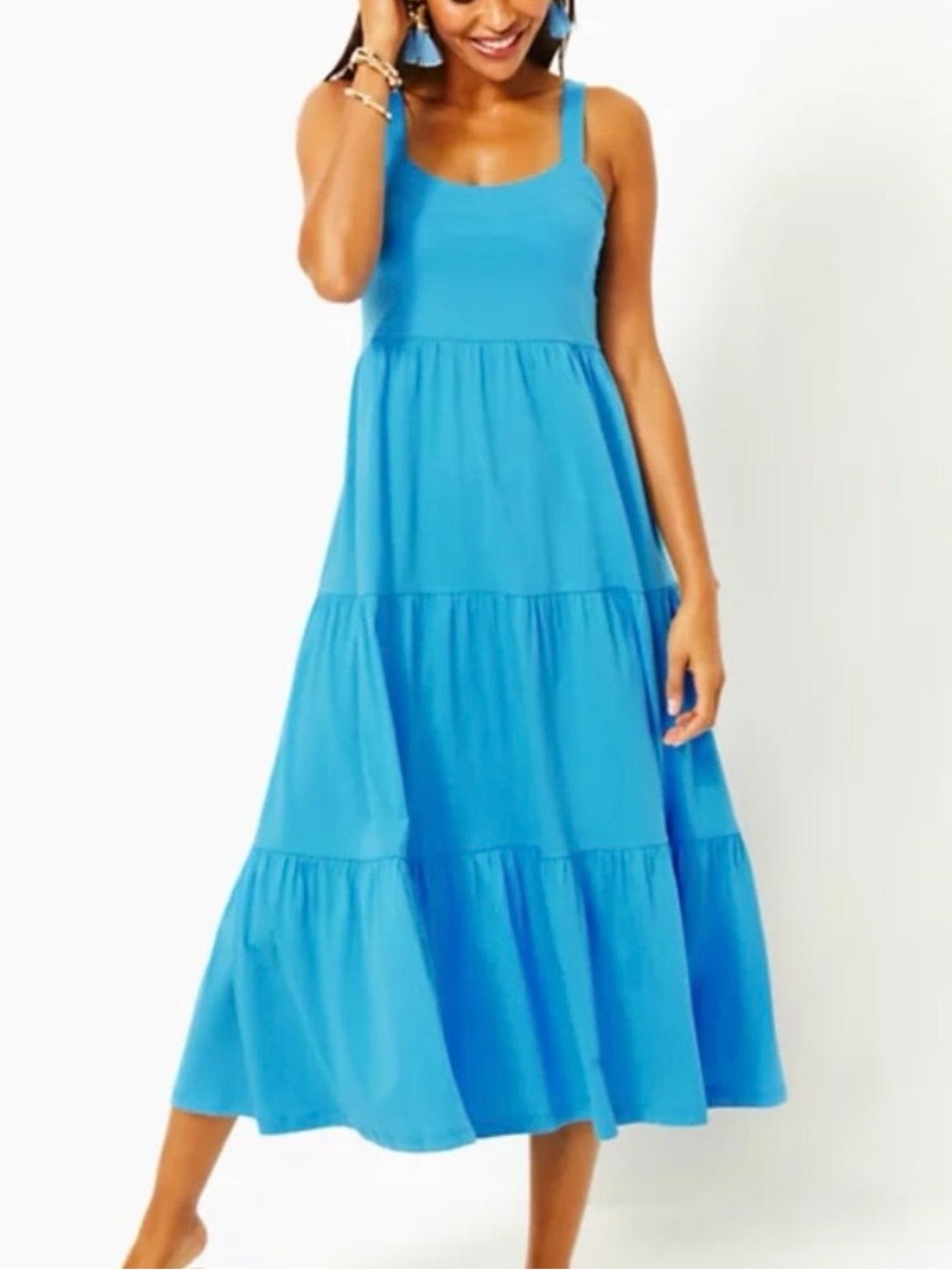 Lilly Pulitzer Miri Cotton Midi Dress - Size M - NWT - Lunar Blue